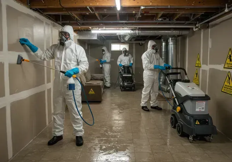 Basement Moisture Removal and Structural Drying process in Newburgh, IN